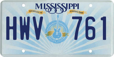 MS license plate HWV761