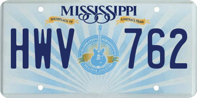 MS license plate HWV762