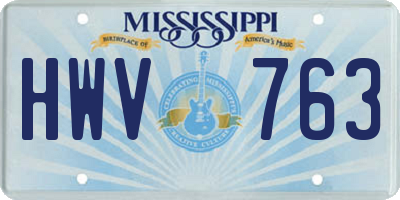 MS license plate HWV763
