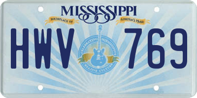MS license plate HWV769