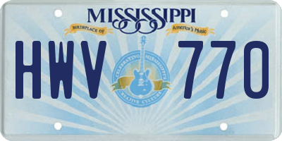 MS license plate HWV770