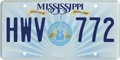 MS license plate HWV772