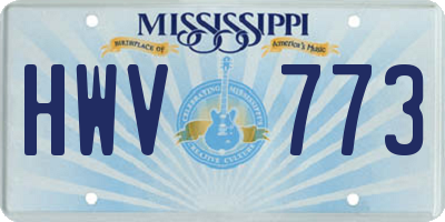 MS license plate HWV773
