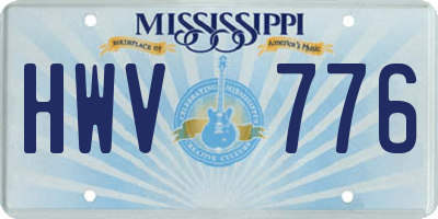 MS license plate HWV776