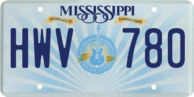 MS license plate HWV780
