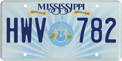 MS license plate HWV782