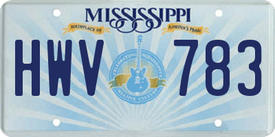 MS license plate HWV783