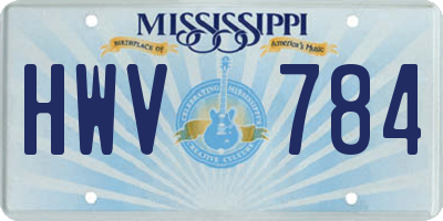MS license plate HWV784