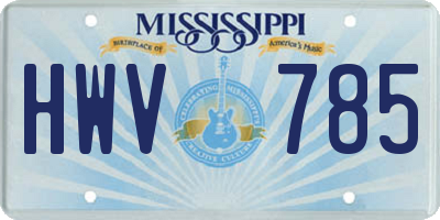 MS license plate HWV785