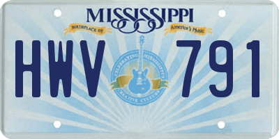 MS license plate HWV791