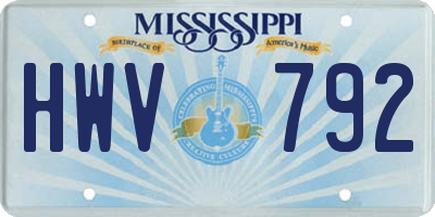 MS license plate HWV792