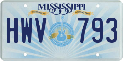 MS license plate HWV793