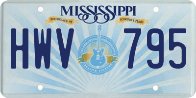 MS license plate HWV795