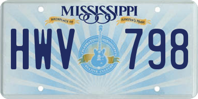 MS license plate HWV798