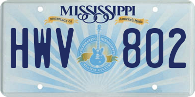 MS license plate HWV802