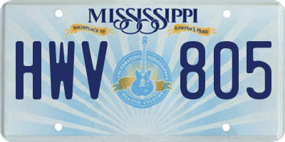 MS license plate HWV805