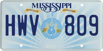 MS license plate HWV809