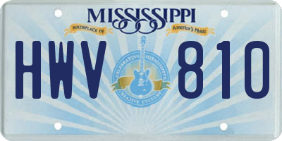 MS license plate HWV810