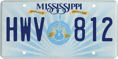 MS license plate HWV812