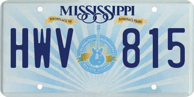 MS license plate HWV815
