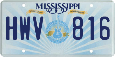 MS license plate HWV816