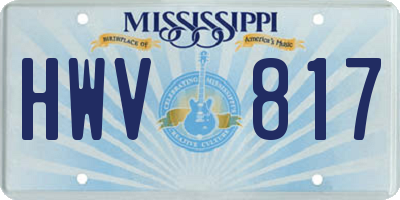 MS license plate HWV817