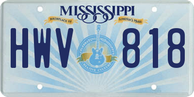 MS license plate HWV818