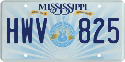 MS license plate HWV825