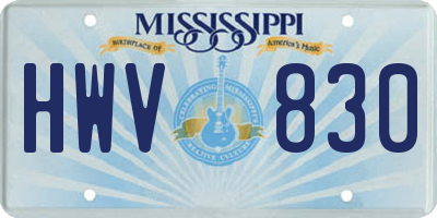 MS license plate HWV830