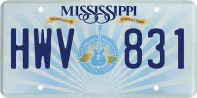 MS license plate HWV831