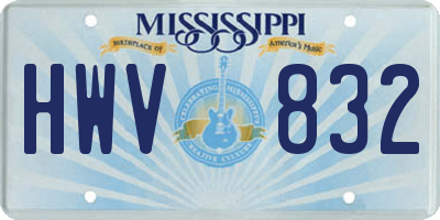 MS license plate HWV832