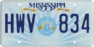 MS license plate HWV834