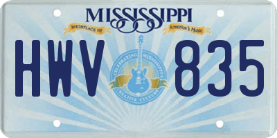 MS license plate HWV835