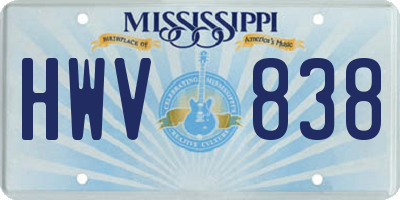MS license plate HWV838