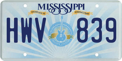MS license plate HWV839