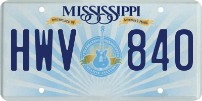 MS license plate HWV840