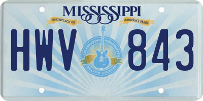 MS license plate HWV843