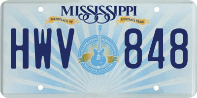 MS license plate HWV848