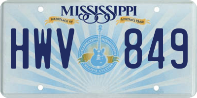 MS license plate HWV849