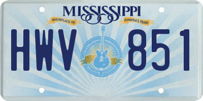 MS license plate HWV851
