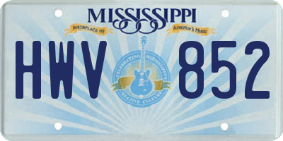 MS license plate HWV852