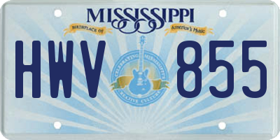 MS license plate HWV855