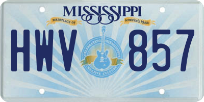 MS license plate HWV857