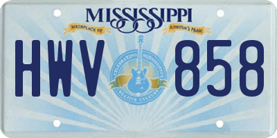 MS license plate HWV858