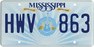 MS license plate HWV863