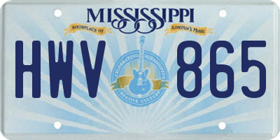 MS license plate HWV865