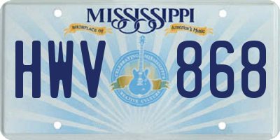 MS license plate HWV868