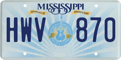 MS license plate HWV870