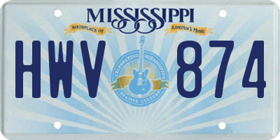 MS license plate HWV874