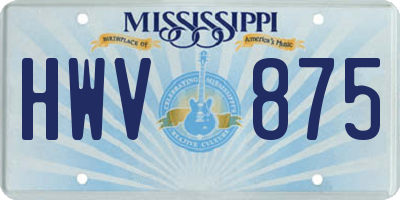 MS license plate HWV875